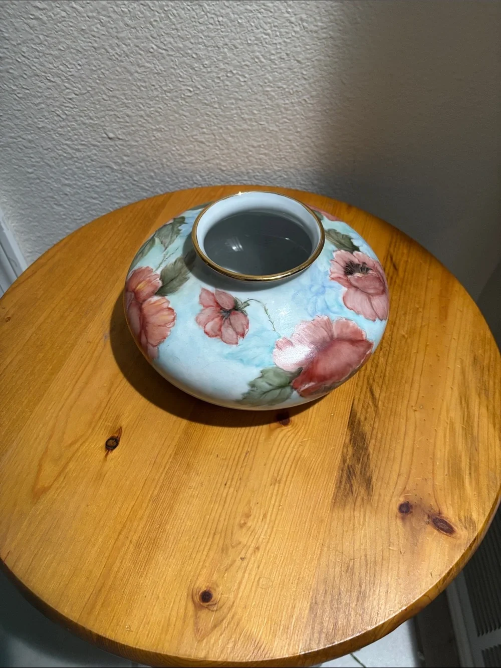 Hand-Painted Floral Porcelain Vase